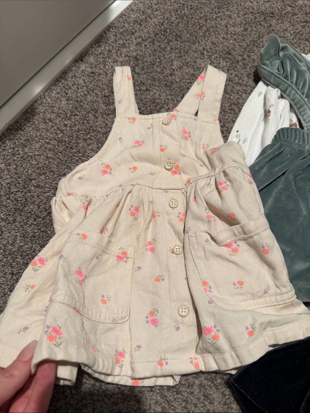 4 pc Dress Bundle - Cream Floral, Sage Green, Black Velvet - Picture 2 of 8